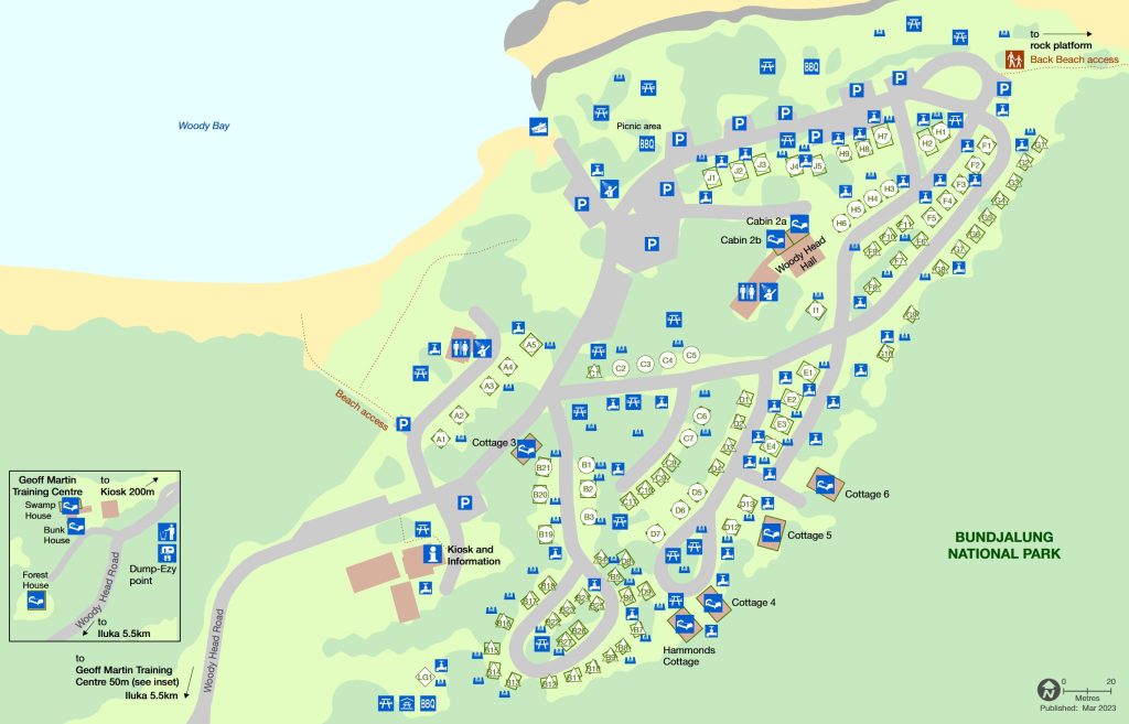 Woody Head Campground map