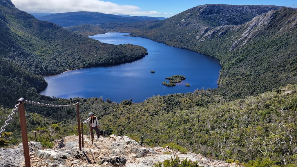 Above Dove Lake on the Lake Wilks track in Cradle Mountain National Park.