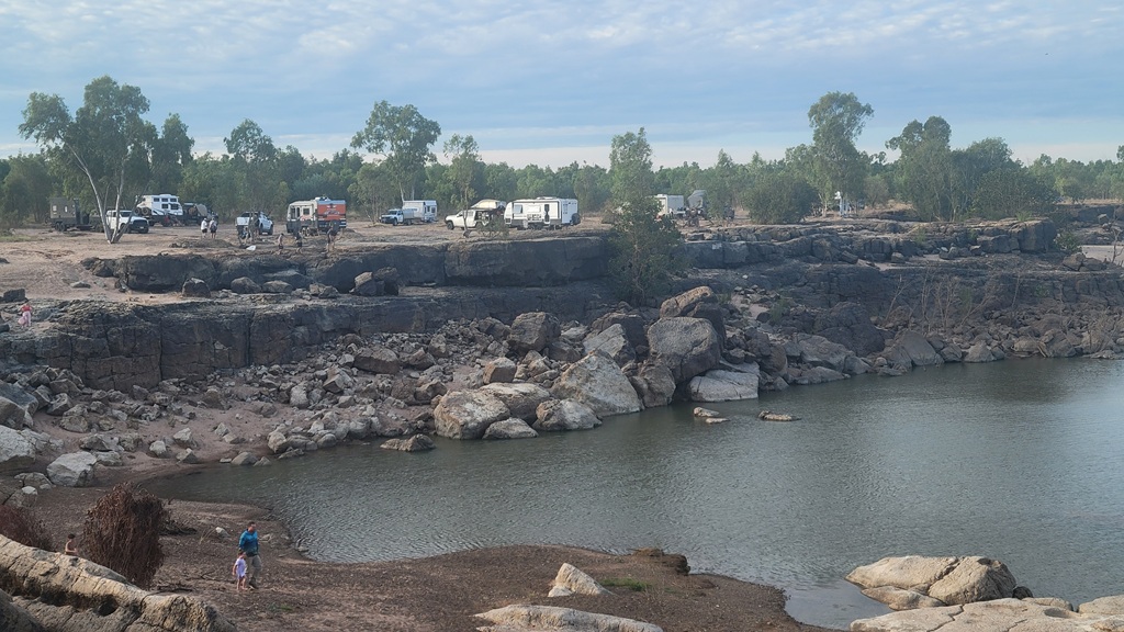 Caravans at Leichhardt Falls on the Savannah Way