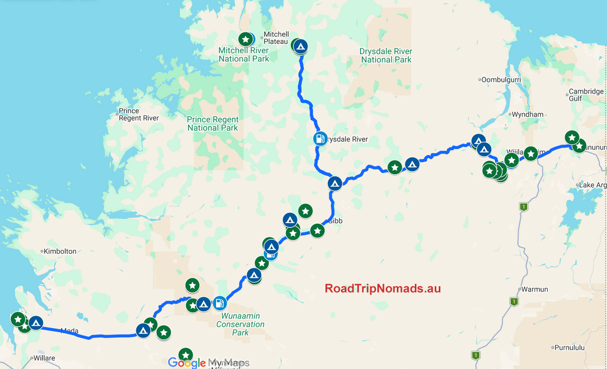 Mitchell River Raft Map Mitchell Falls Side Trip: A 3-Day Caravan Guide from the Gibb - Road ...